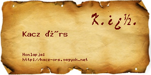 Kacz Örs névjegykártya
